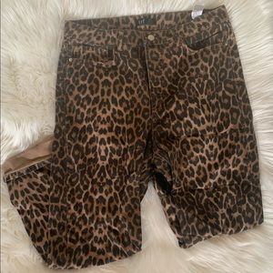 Zara Trafaluc Collection Cheetah Jeans Size 10
